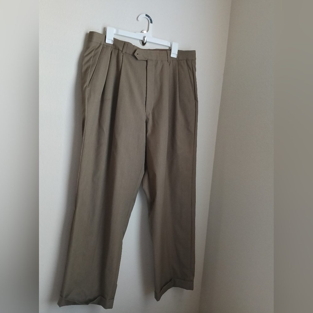 T. Harris London Dress Pants Men 36 Light Brown Classic Office Versatile Dinner
